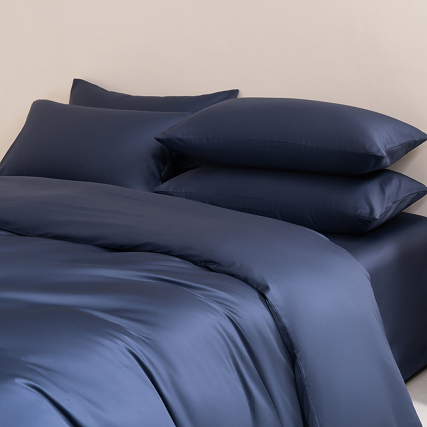 Atour Planet Same Style 100% Pure Cotton Four-Piece Bedding Set, Solid Color, Skin-Friendly, Home Use Fitted Sheet, Flat Sheet, Duvet Cover, Pillowcase