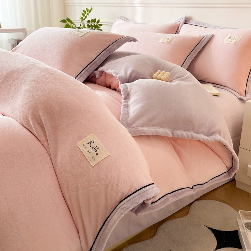 Luxurious Milk Fiber 4-Piece Flannel Bedding Set for Winter Julia M LifeStyles