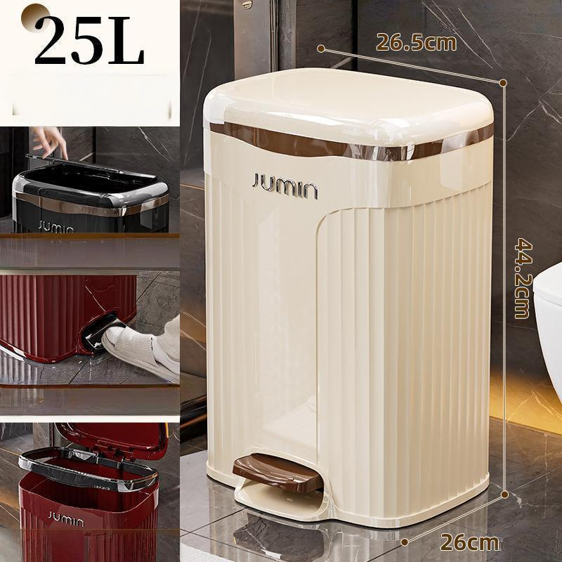 Elegant Foot-Operated Trash Can with Lid by Julia M LifeStyles Julia M Home & Kitchen
