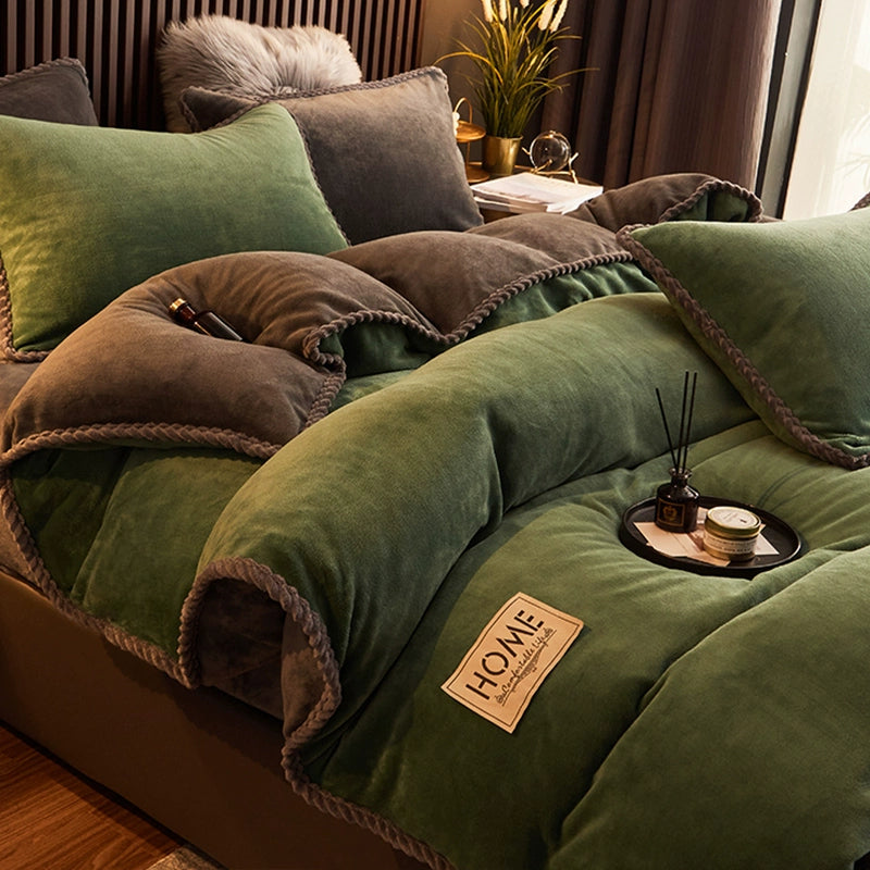 Luxurious Milk Fiber 4-Piece Flannel Bedding Set for Winter Julia M LifeStyles