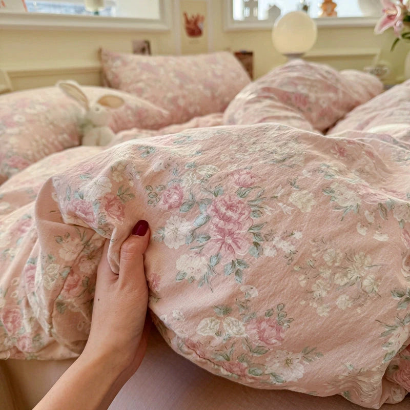 Class A Four-Piece Bedding Set Pure Cotton All Cotton All Year Round Quilt Cover Bed Sheets Quilt Cover Bed Student Dormitory Three-Piece Set Fitted Sheet 4 Julia M LifeStyles