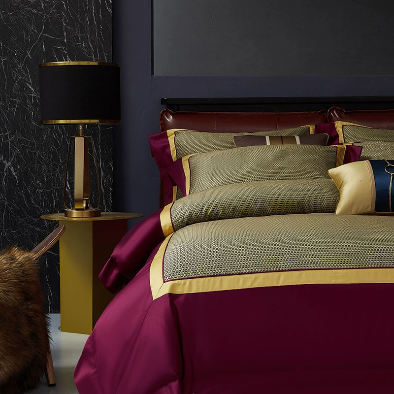 Elegant Geometric 4-Piece Pima Cotton Bed Sheet Set Julia M Home & Kitchen