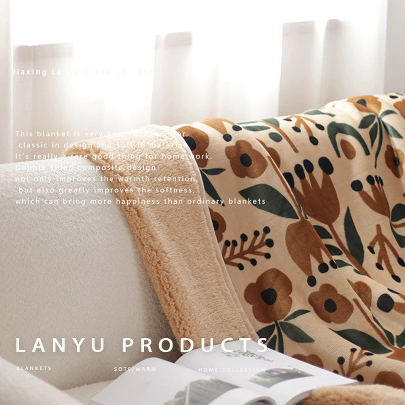 Scandinavian Winter Luxe Coral Fleece Throw Blanket Julia M LifeStyles