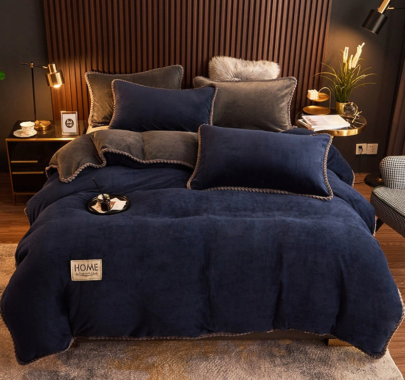 Luxurious Milk Fiber 4-Piece Flannel Bedding Set for Winter Julia M LifeStyles