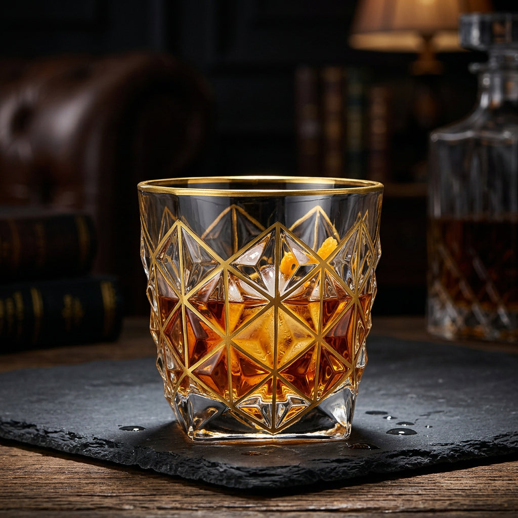 Gilded Hour Whiskey Glass