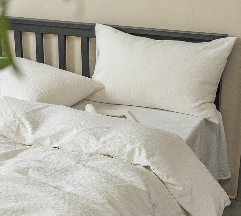 Pure White Texture Bedding Set