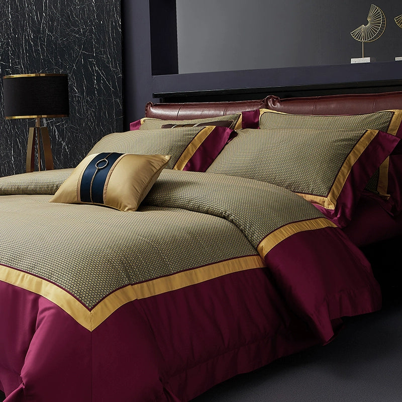 Premium Pima Cotton 4-Piece Bed Sheet Set in Geometric Design - Julia M LifeStyles