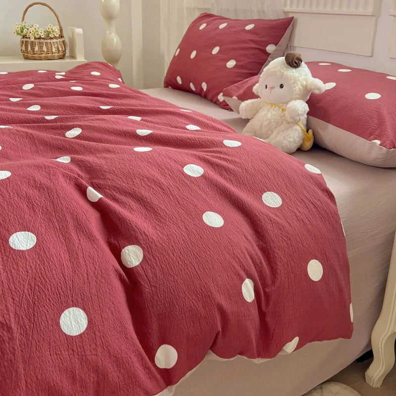 Class A Four-Piece Bedding Set Pure Cotton All Cotton All Year Round Quilt Cover Bed Sheets Quilt Cover Bed Student Dormitory Three-Piece Set Fitted Sheet 4 Julia M LifeStyles