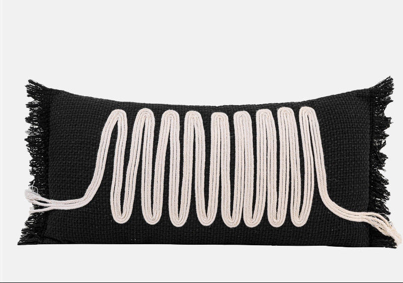 Woven Cotton Rope Lumbar Pillow