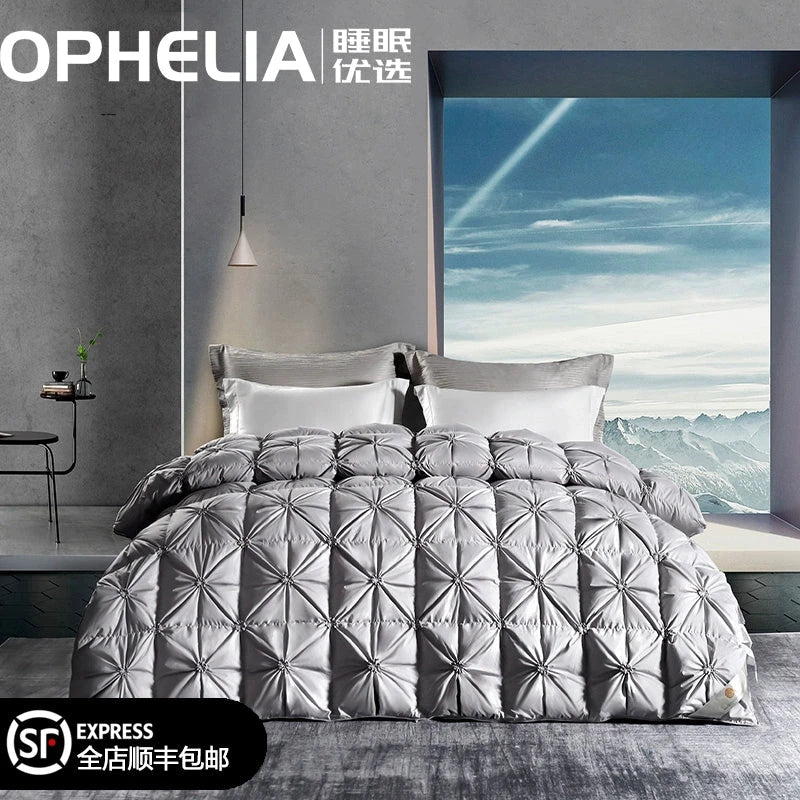 Luxury Italy Import Silk Duvet with 95% White Goose Down for Winter Comfort Julia M Home & Kitchen