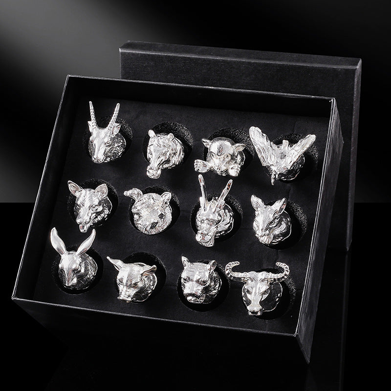 Creative Zodiac White Wine Glass Wine Dispenser Set Manufacturer Wholesale Direct Sales One-Bite Small Wine Glass Souvenir Wine Bottle