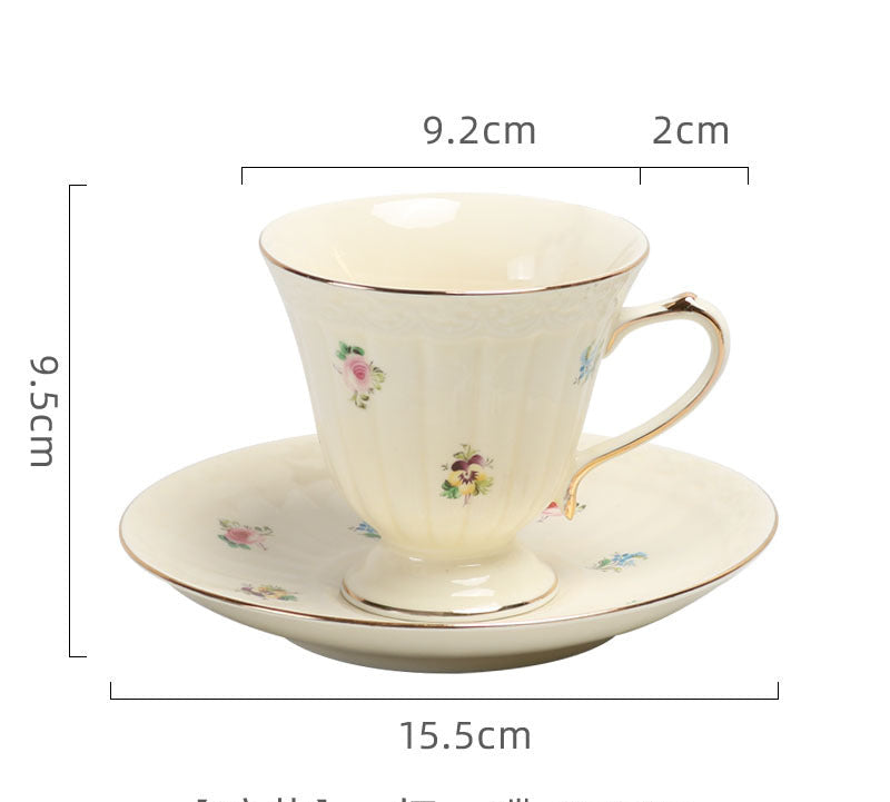 British Retro Ceramic Coffee Cup and Saucer Set European Afternoon Tea Tea Set French Home Cup Manufacturer Direct Sale eprolo