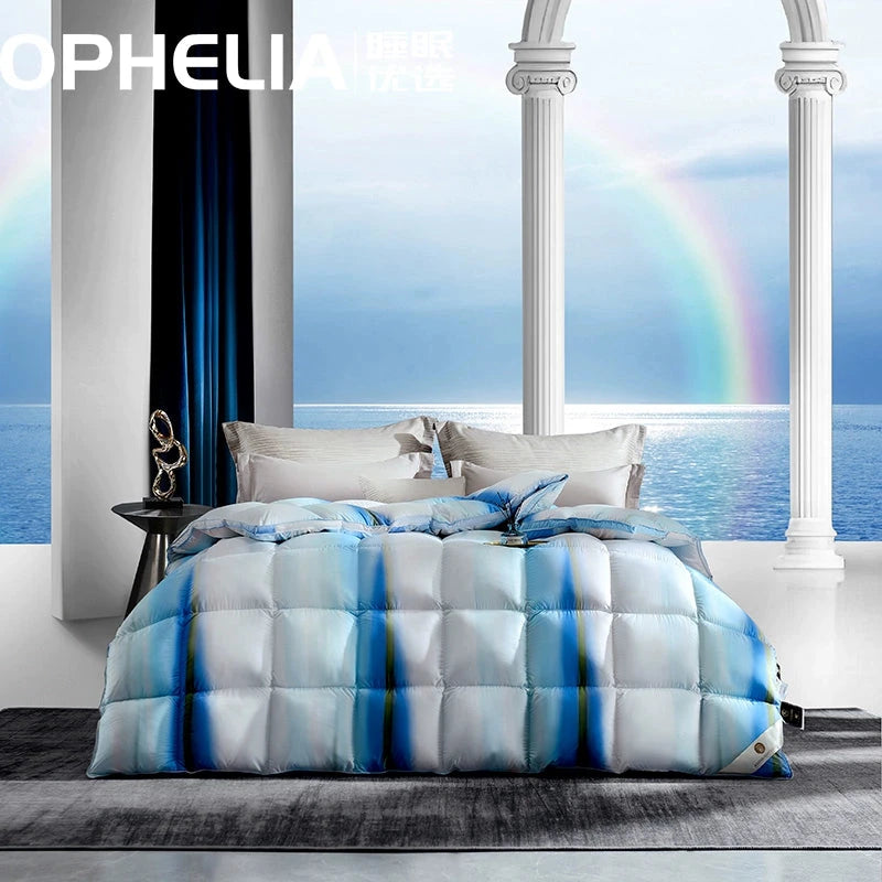 Luxury Italy Import Silk Duvet with 95% White Goose Down for Winter Comfort Julia M Home & Kitchen