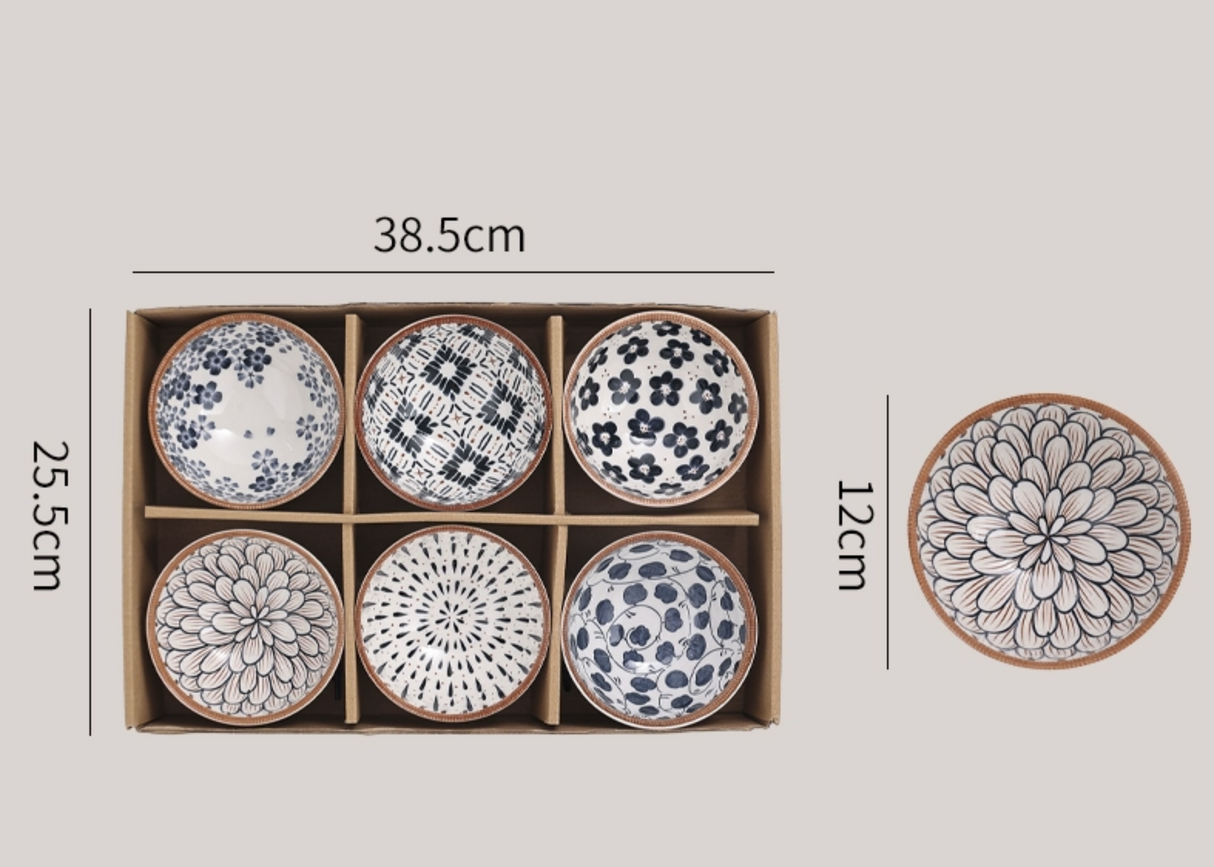 Japanese-Inspired Ceramic Rice Bowl Set in Gift Box Julia M LifeStyles