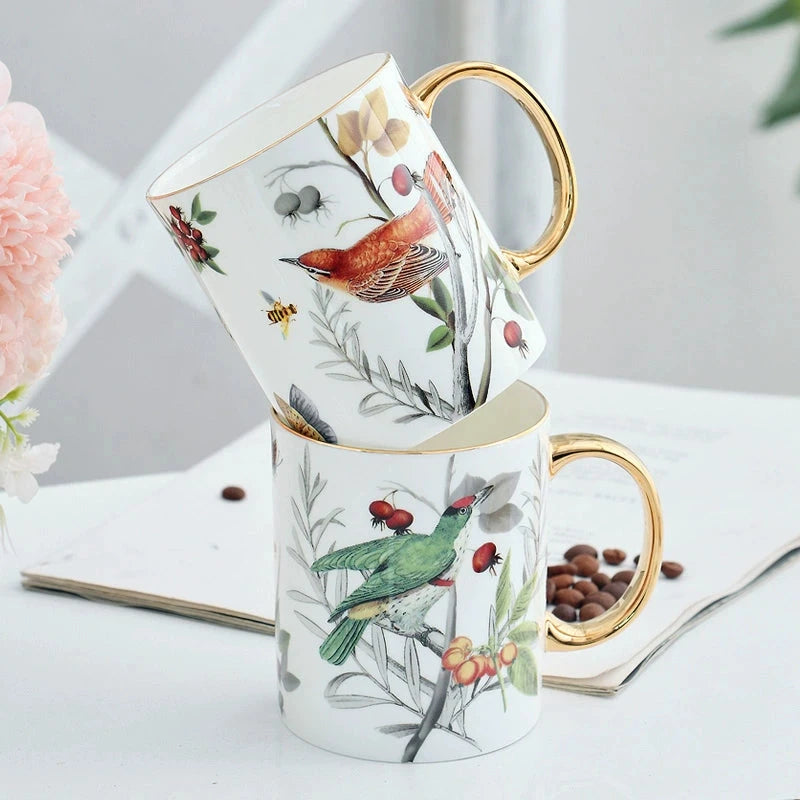 Florence Exquisite European-Style Bone China Mug with Lid and Spoon Julia M LifeStyles