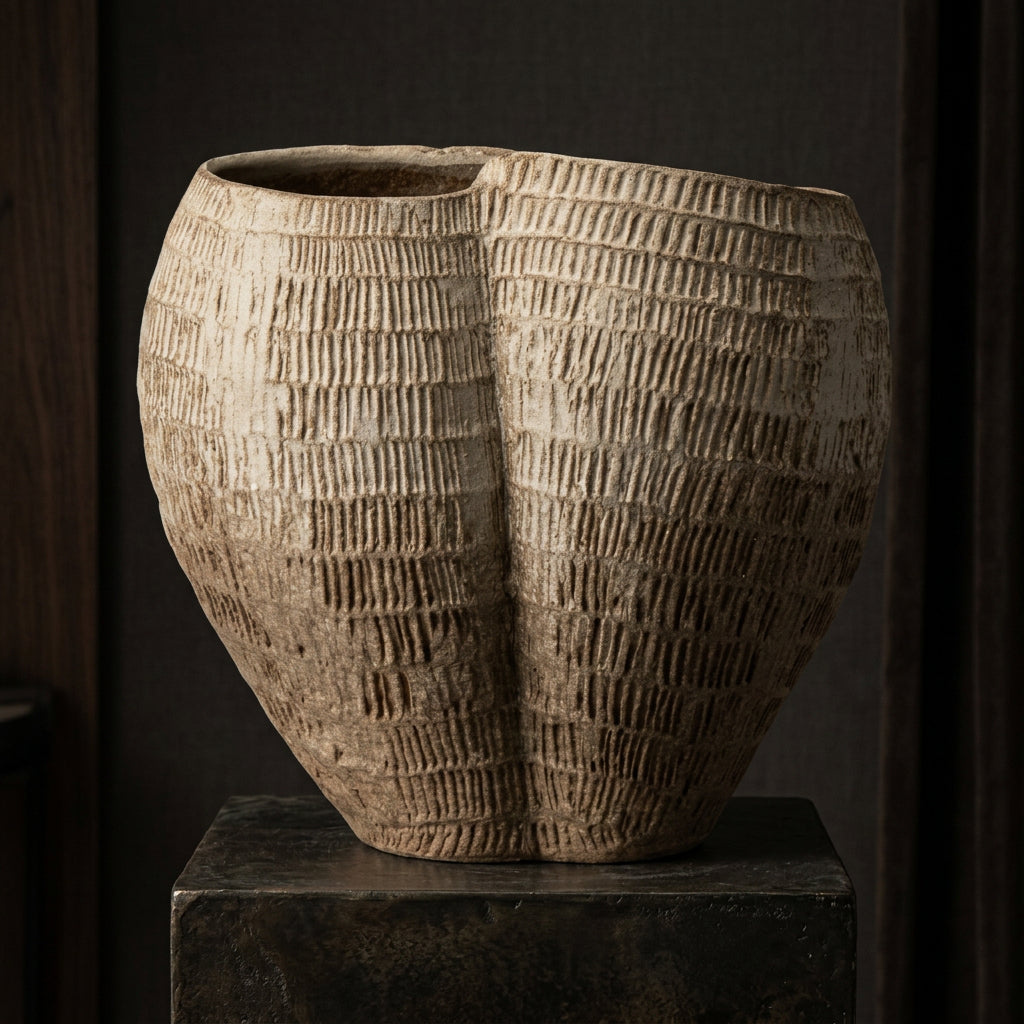 Quiet Form Hand-Painted Ceramic Vase
