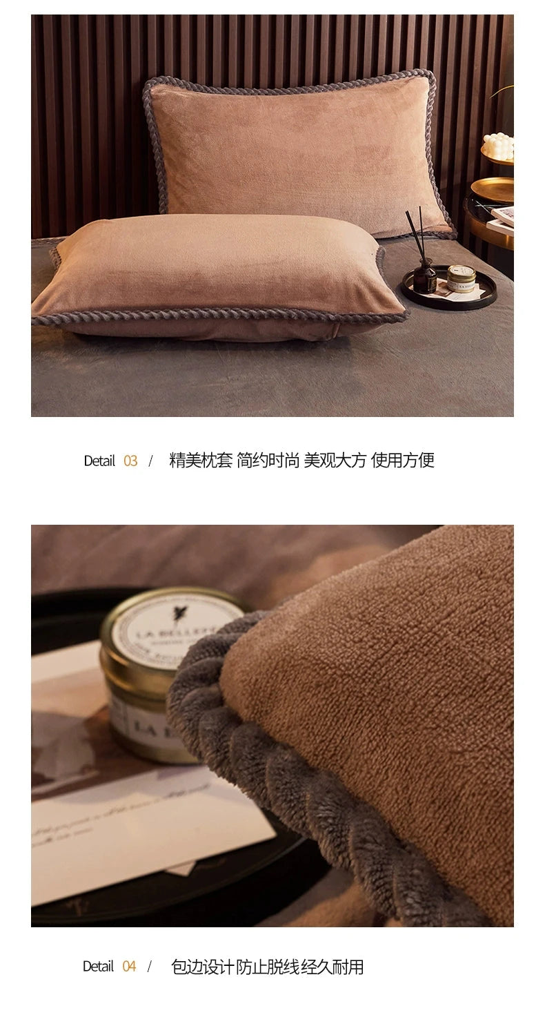 Luxurious Milk Fiber 4-Piece Flannel Bedding Set for Winter Julia M LifeStyles