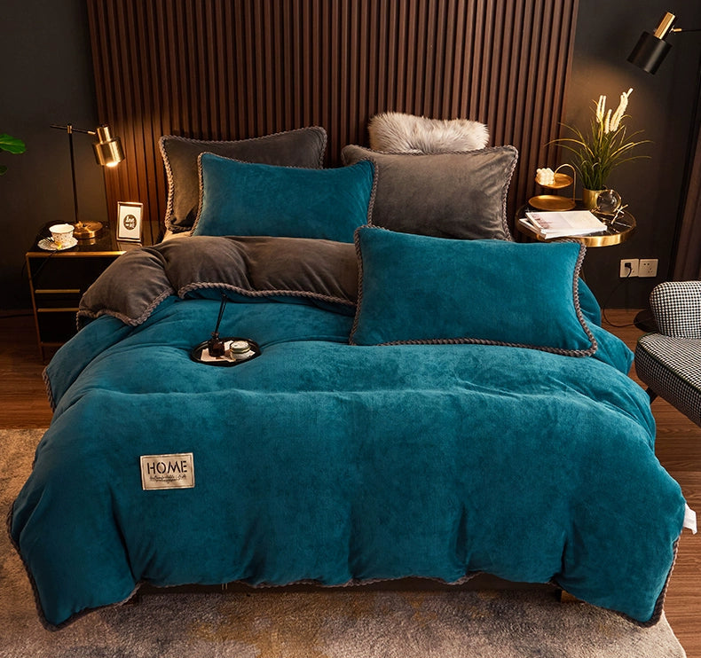 Luxurious Milk Fiber 4-Piece Flannel Bedding Set for Winter Julia M LifeStyles