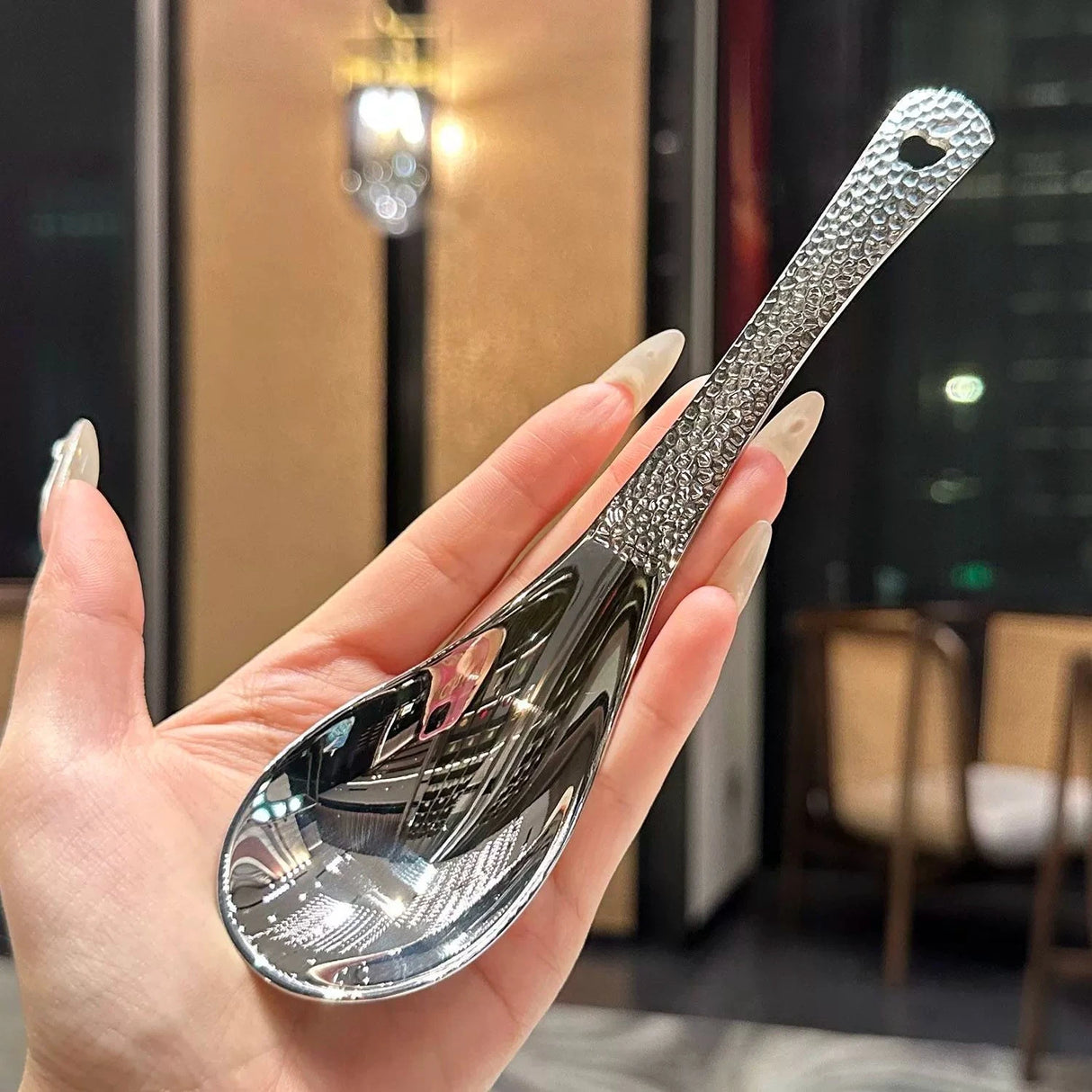 Retro Hammer Point Stainless Steel Spoon for Stylish Dining Julia M LifeStyles