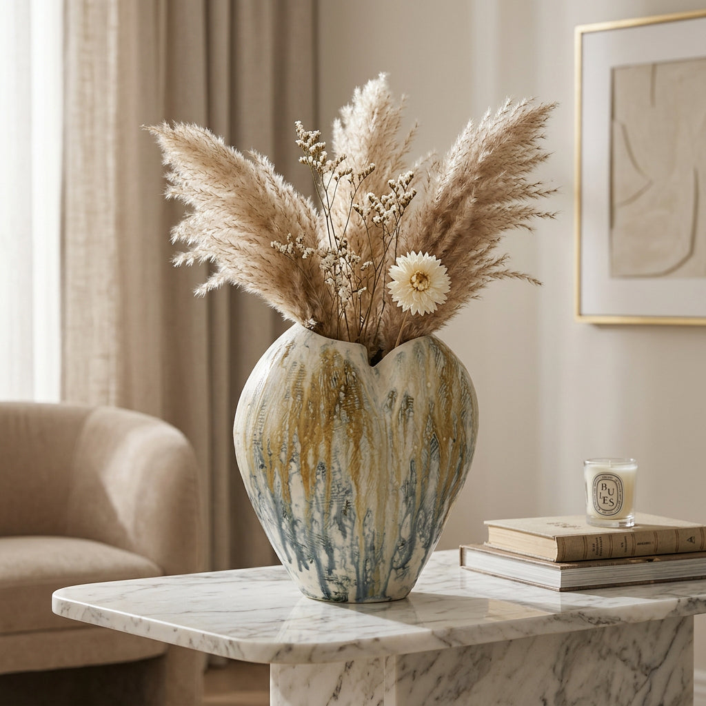 Quiet Form Hand-Painted Ceramic Vase