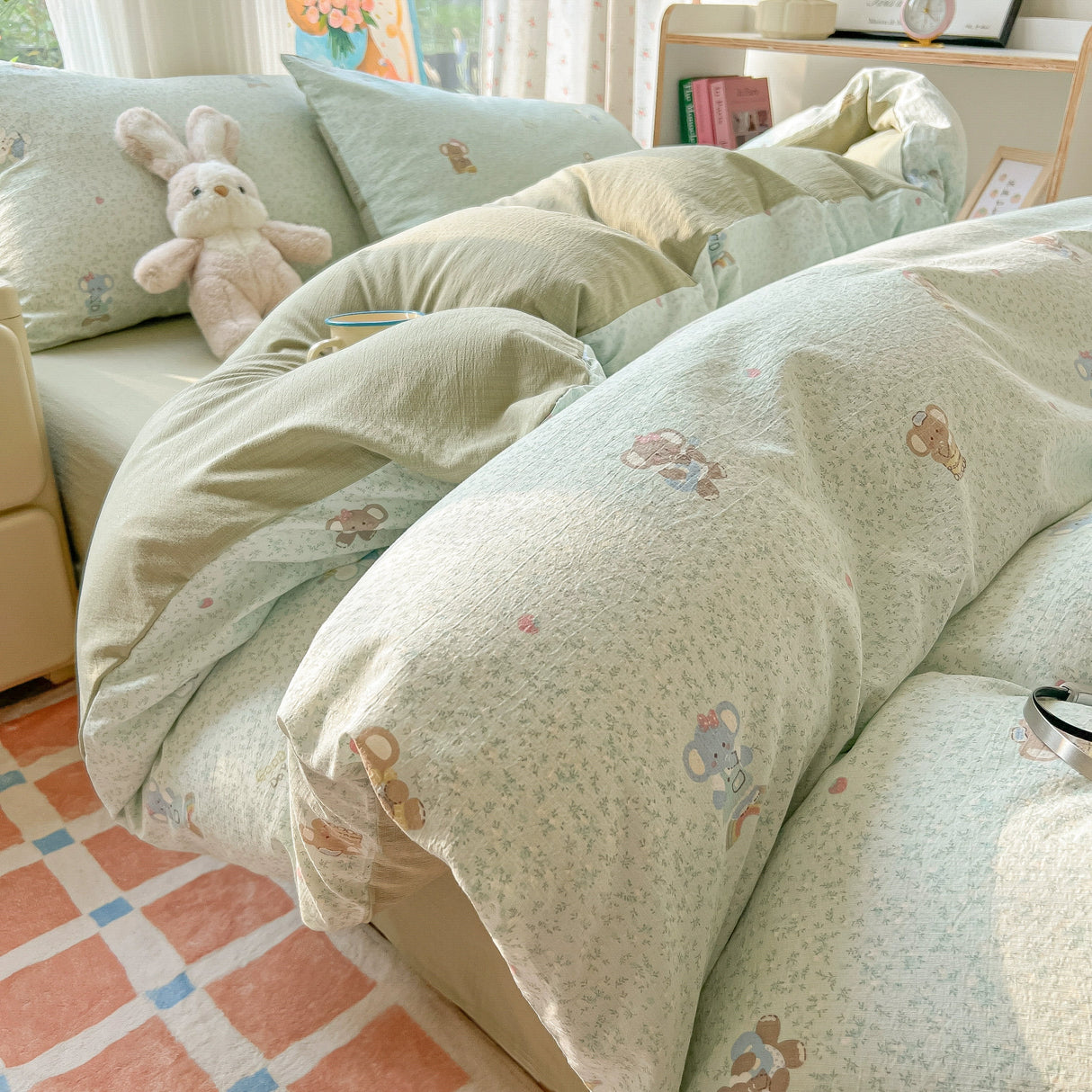 Class A Four-Piece Bedding Set Pure Cotton All Cotton All Year Round Quilt Cover Bed Sheets Quilt Cover Bed Student Dormitory Three-Piece Set Fitted Sheet 4 Julia M LifeStyles