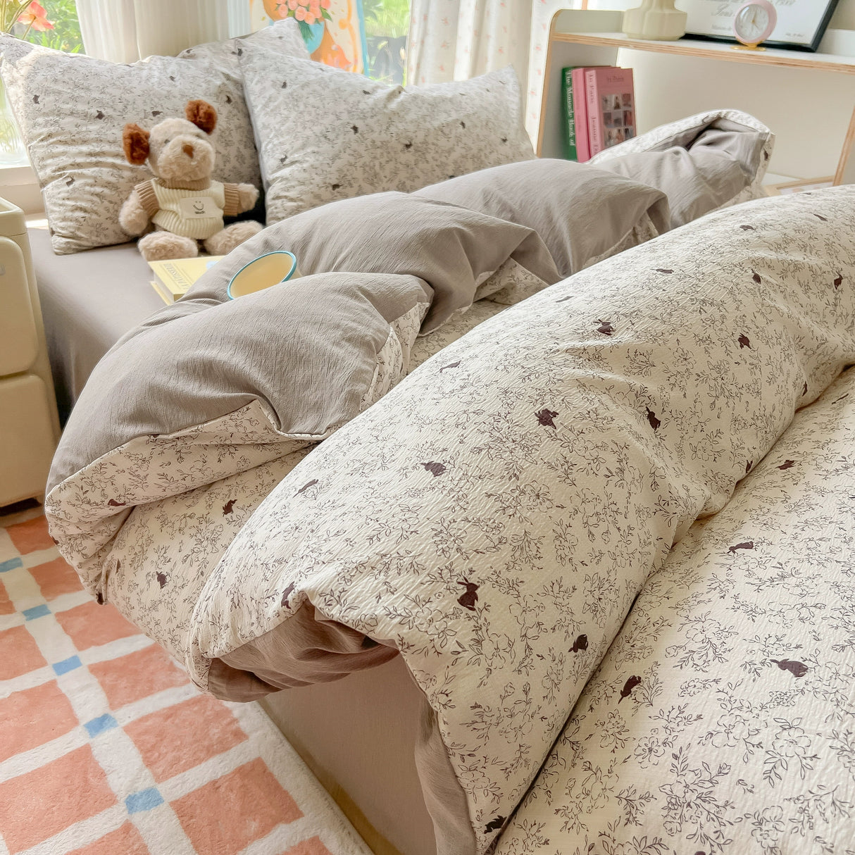 Class A Four-Piece Bedding Set Pure Cotton All Cotton All Year Round Quilt Cover Bed Sheets Quilt Cover Bed Student Dormitory Three-Piece Set Fitted Sheet 4 Julia M LifeStyles