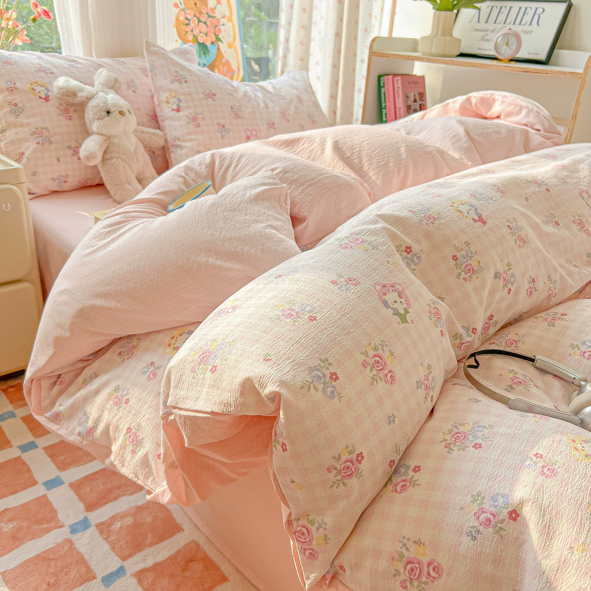 Class A Four-Piece Bedding Set Pure Cotton All Cotton All Year Round Quilt Cover Bed Sheets Quilt Cover Bed Student Dormitory Three-Piece Set Fitted Sheet 4 Julia M LifeStyles