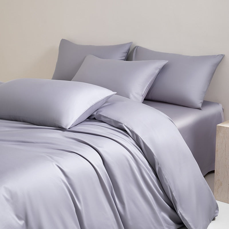Atour Planet Same Style 100% Pure Cotton Four-Piece Bedding Set, Solid Color, Skin-Friendly, Home Use Fitted Sheet, Flat Sheet, Duvet Cover, Pillowcase