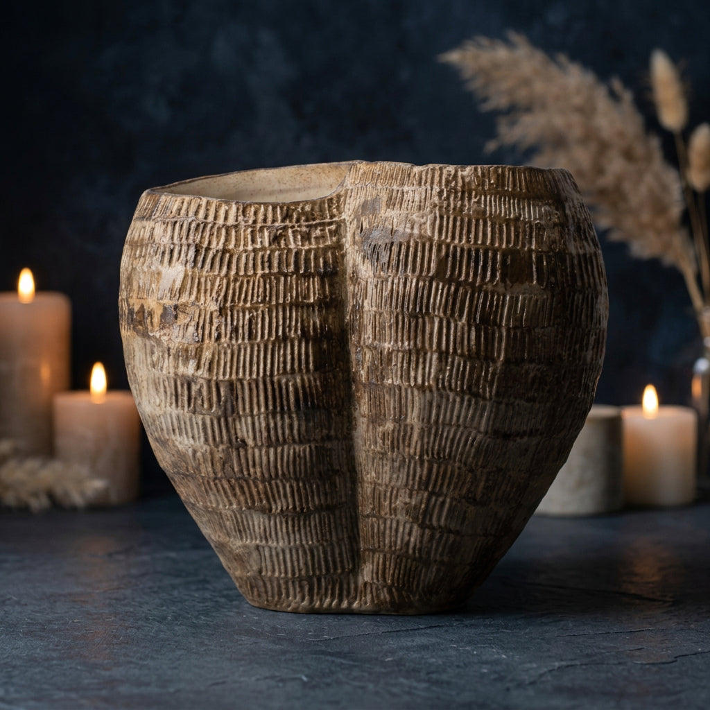 Quiet Form Hand-Painted Ceramic Vase