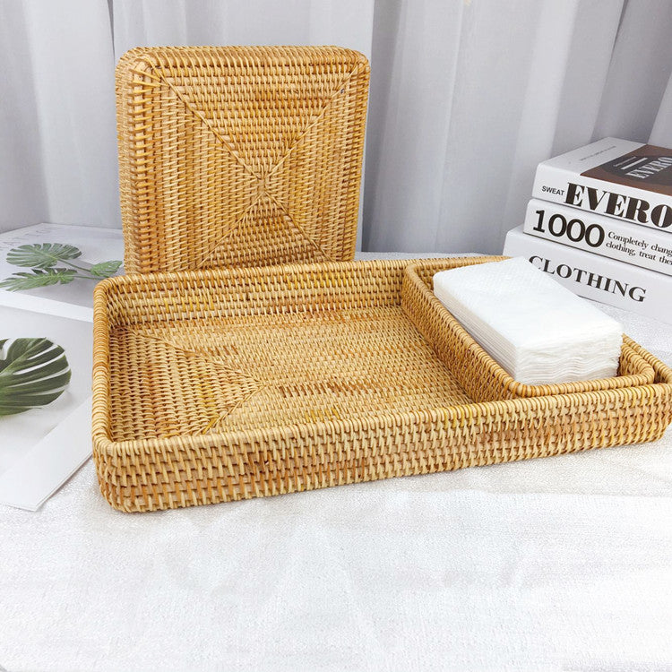 Wicker tray, tabletop storage basket - Julia M LifeStyles