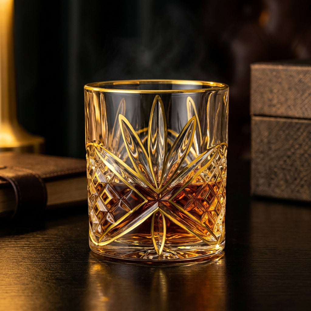 Gilded Hour Whiskey Glass