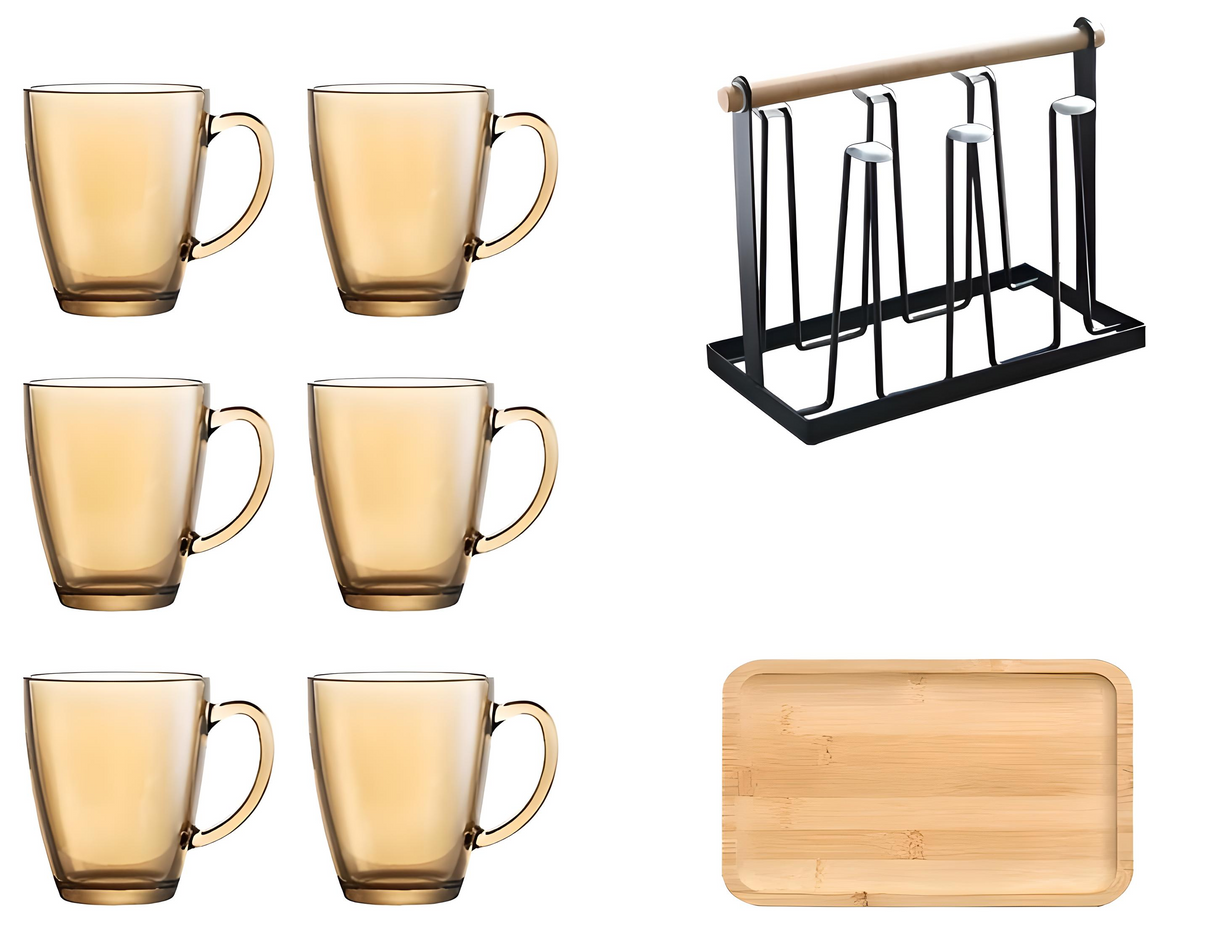 Julia M Lifestyles 380ml Drop-Resistant Tempered Glass Mug Julia M Home & Kitchen