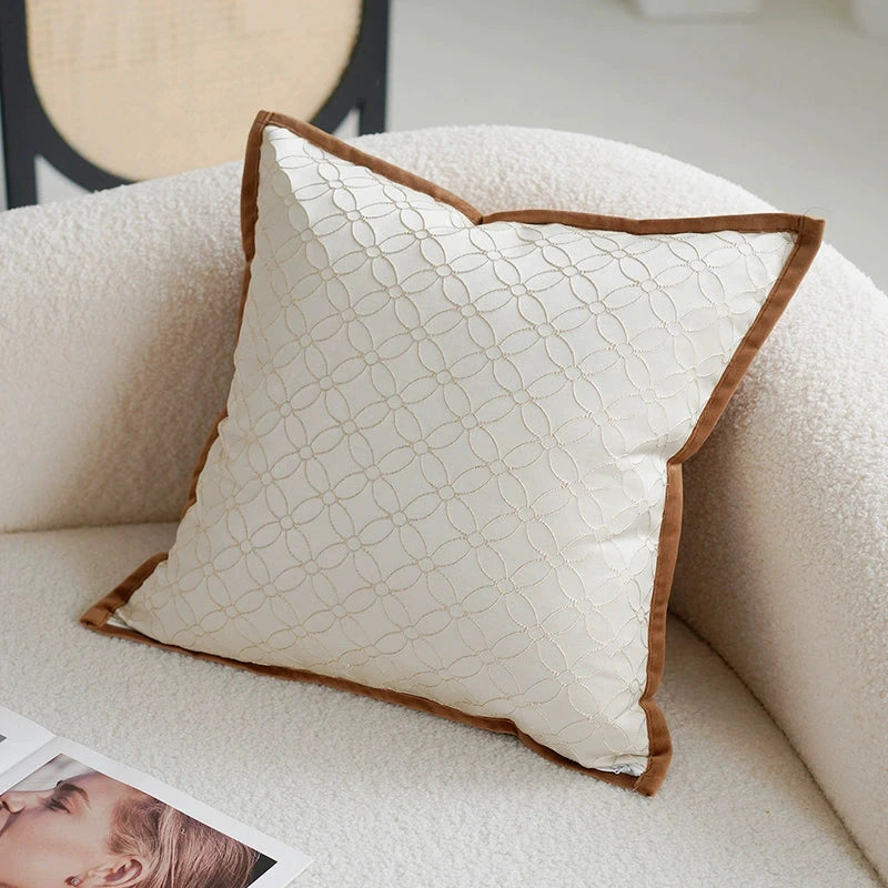 Brown Oatmeal Cream Color Accessible Luxury Living Room Sofa Pillow Cases French Beige Mid-Ancient Pillow Classy Bedside Cushion Julia M Home & Kitchen