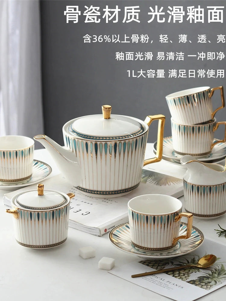 British Afternoon Tea Cup Tea Set Accessible Luxury European-Style High-End Bone China Teapot Luxury Ceramic Coffee Cup Gift Box Julia M Home & Kitchen