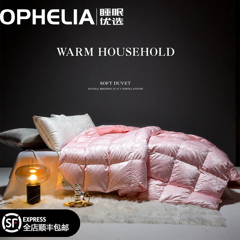 Luxury Italy Import Silk Duvet with 95% White Goose Down for Winter Comfort Julia M Home & Kitchen