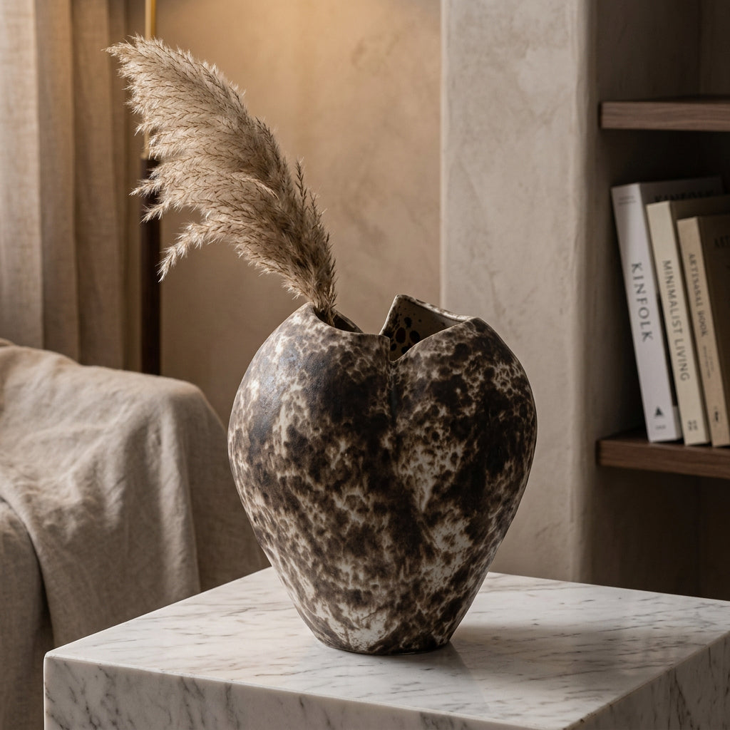 Quiet Form Hand-Painted Ceramic Vase