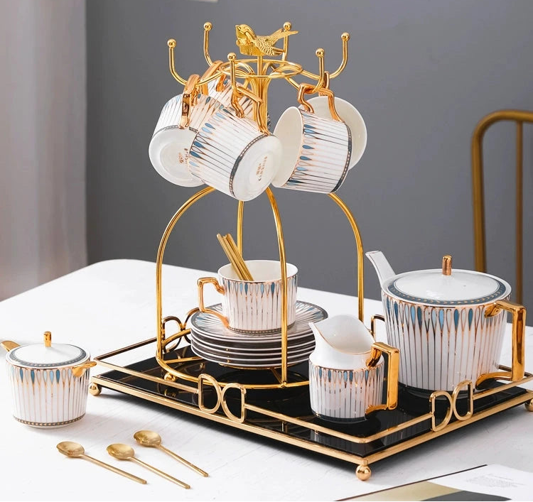 British Afternoon Tea Cup Tea Set Accessible Luxury European-Style High-End Bone China Teapot Luxury Ceramic Coffee Cup Gift Box Julia M Home & Kitchen