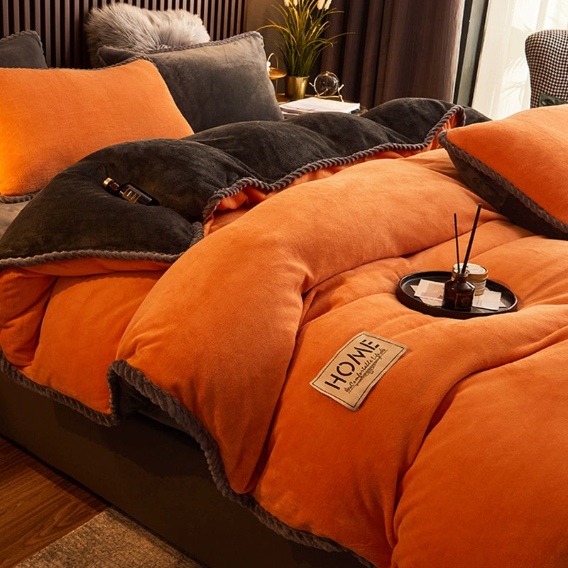 Luxurious Milk Fiber 4-Piece Flannel Bedding Set for Winter Julia M LifeStyles