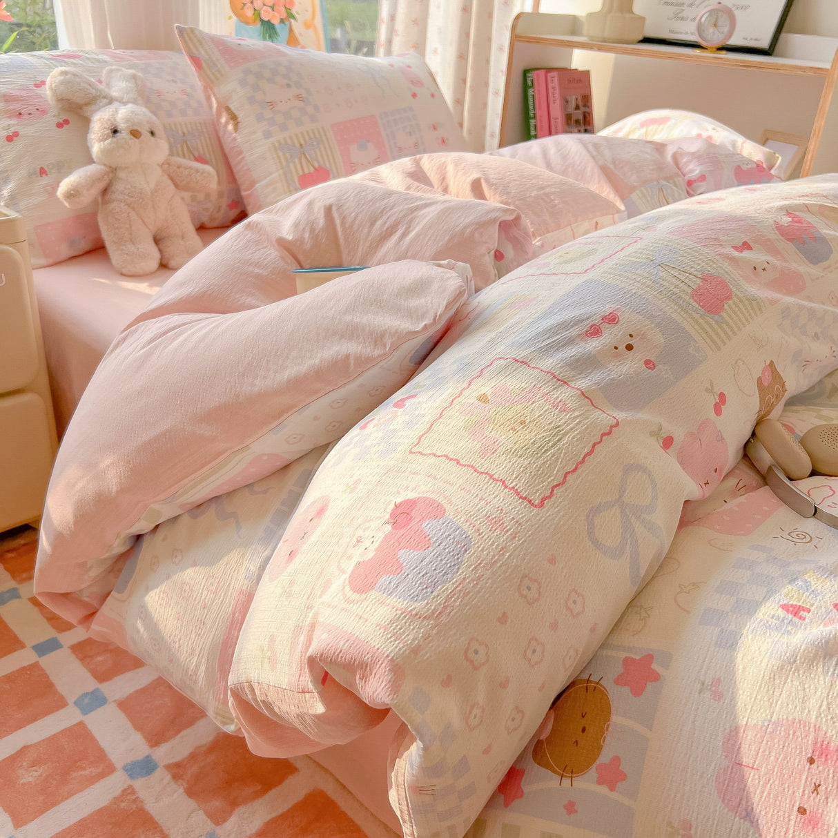 Class A Four-Piece Bedding Set Pure Cotton All Cotton All Year Round Quilt Cover Bed Sheets Quilt Cover Bed Student Dormitory Three-Piece Set Fitted Sheet 4 Julia M LifeStyles