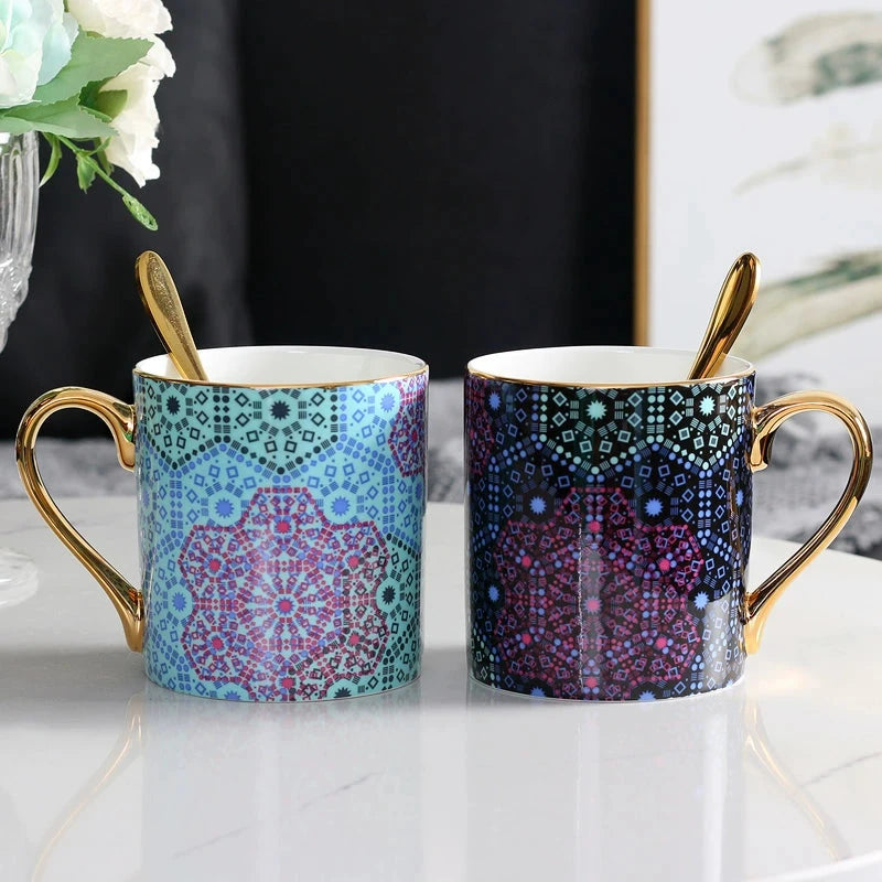 Florence Exquisite European-Style Bone China Mug with Lid and Spoon Julia M LifeStyles