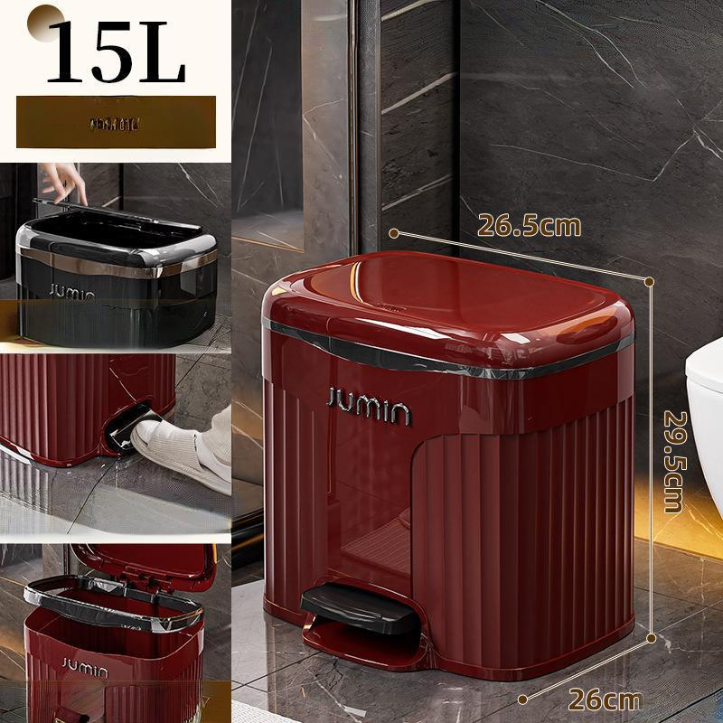 Elegant Foot-Operated Trash Can with Lid by Julia M LifeStyles Julia M Home & Kitchen