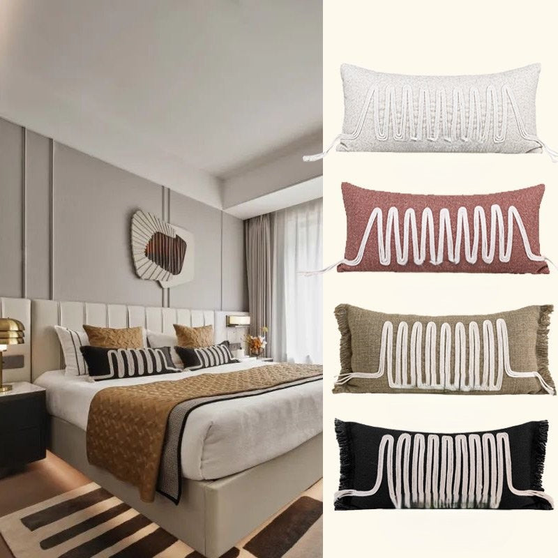 Woven Cotton Rope Lumbar Pillow