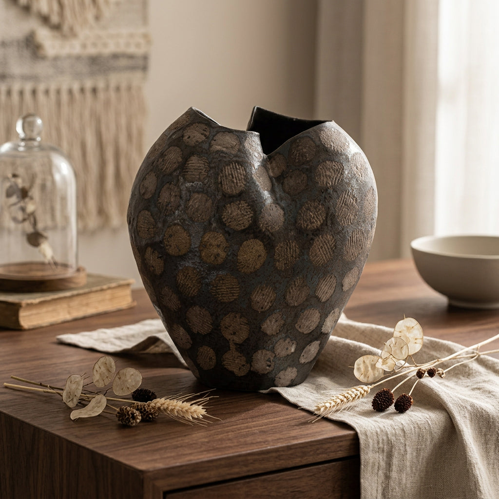 Quiet Form Hand-Painted Ceramic Vase
