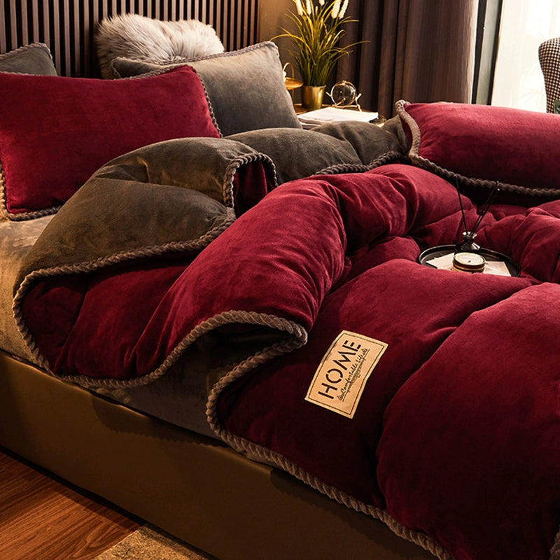 Luxurious Milk Fiber 4-Piece Flannel Bedding Set for Winter Julia M LifeStyles