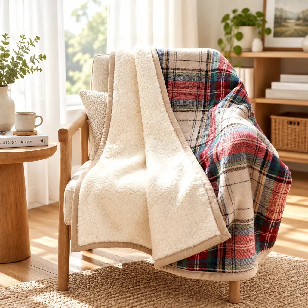 Scandinavian Winter Luxe Coral Fleece Throw Blanket Julia M LifeStyles