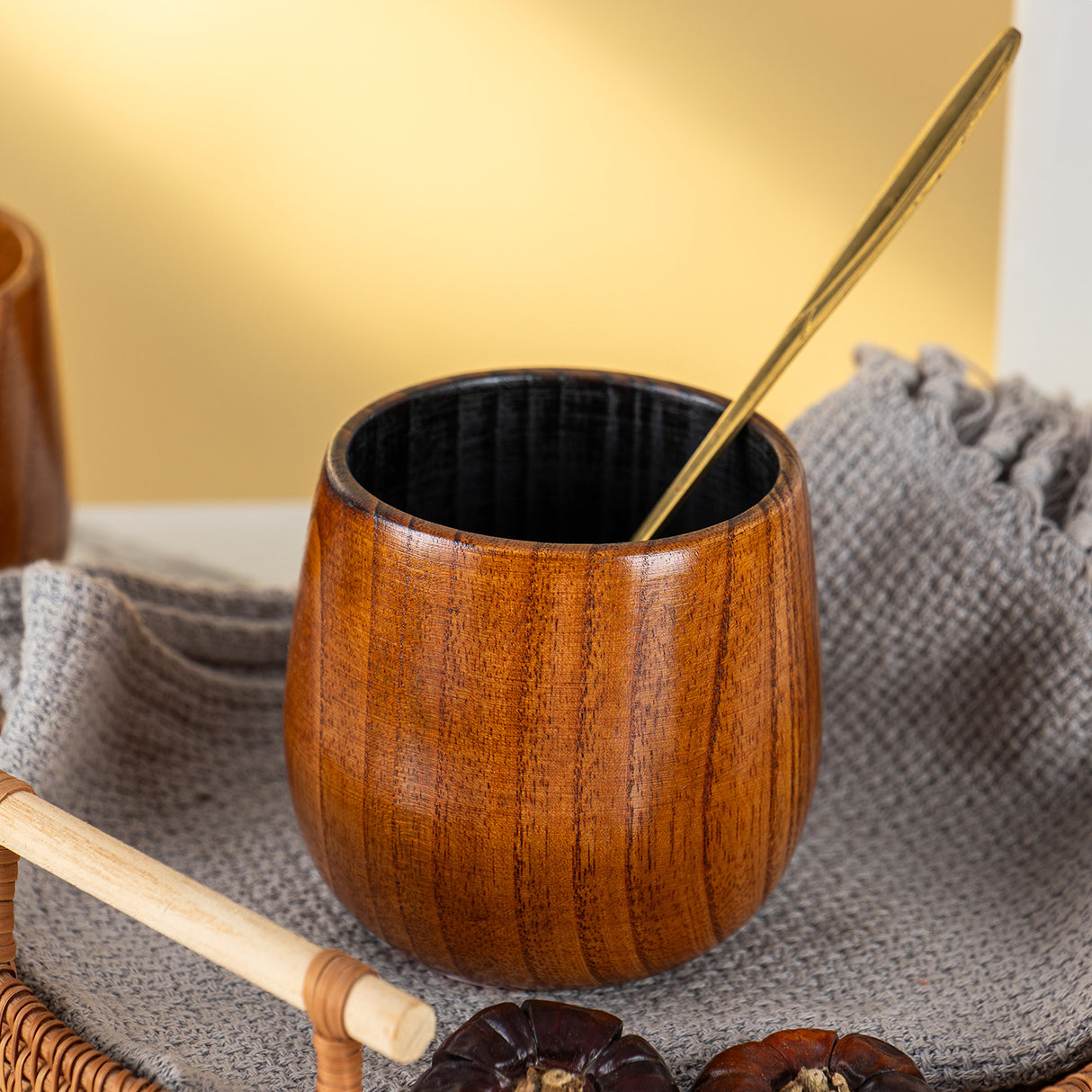 Wooden Whiskey Belly Cup, Jujube Wood Belly Cup, Japanese-Style Wooden Cup, Charcoal-Fired Belly Cup, Carbonized Beer Cup, Wooden Cup