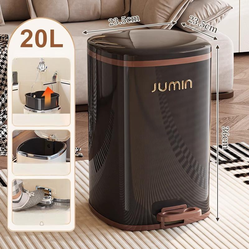 Elegant Foot-Operated Trash Can with Lid by Julia M LifeStyles Julia M Home & Kitchen