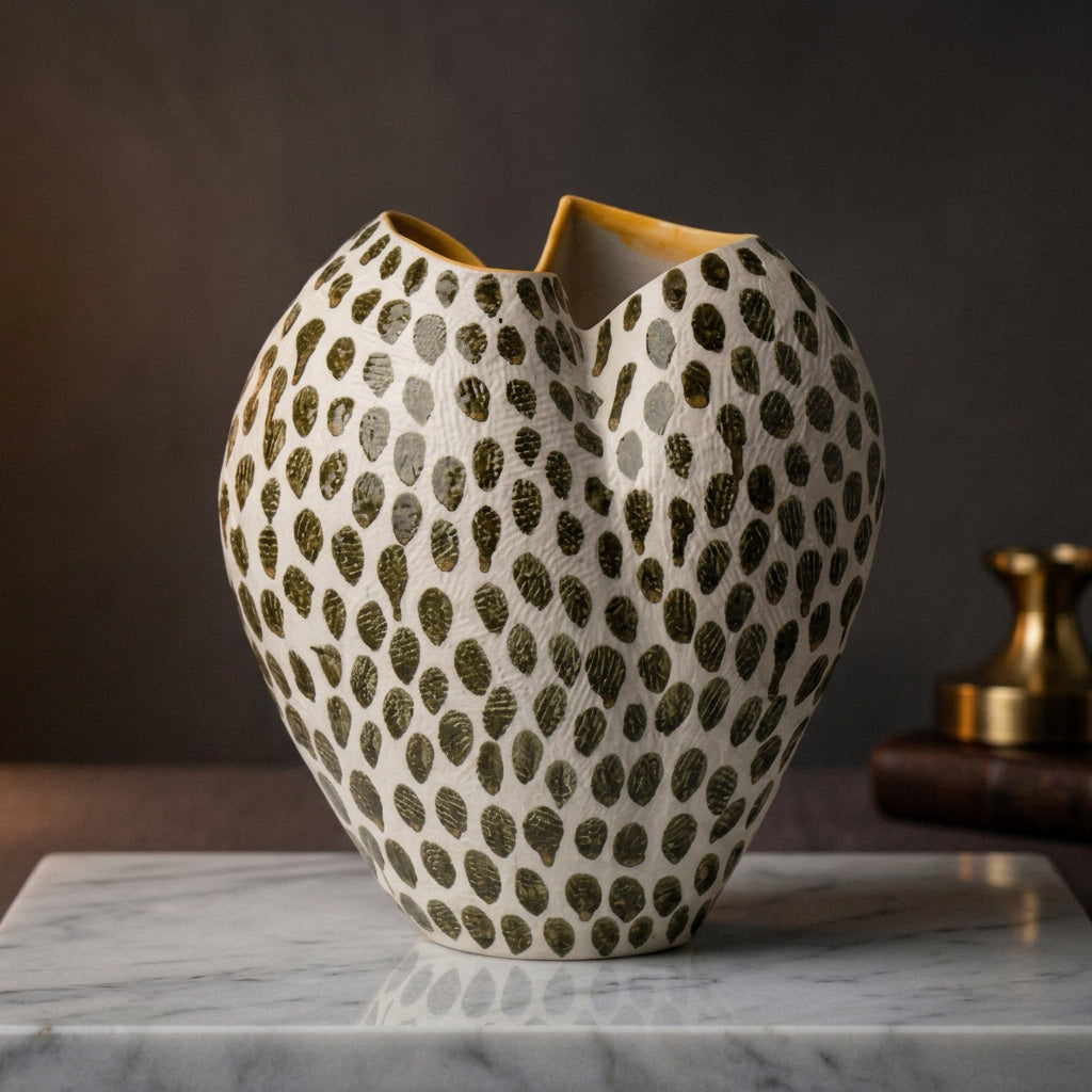 Quiet Form Hand-Painted Ceramic Vase