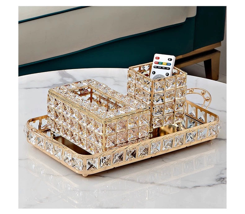 Light Luxury Style Crystal Tissue Box