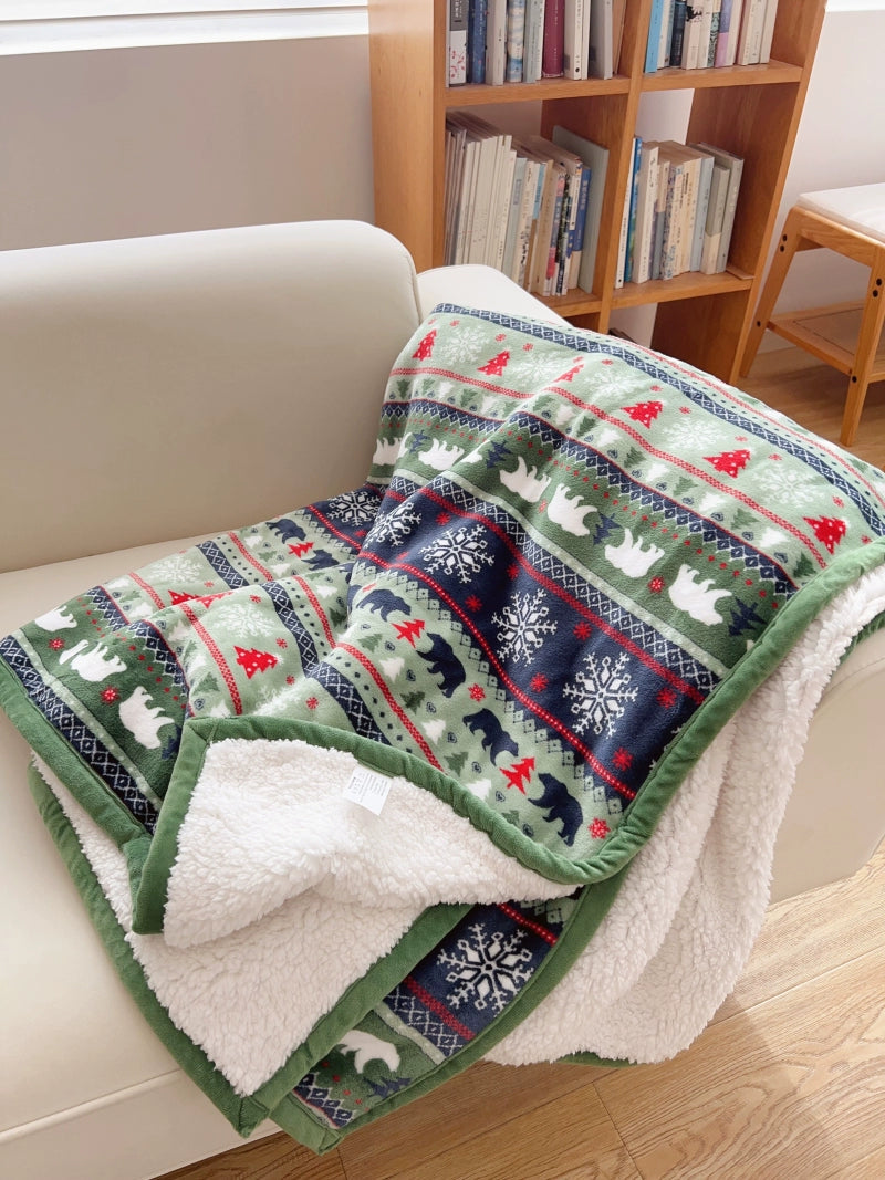 Scandinavian Winter Luxe Coral Fleece Throw Blanket Julia M LifeStyles